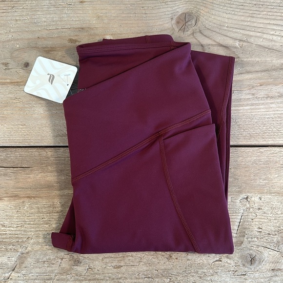 NWT- Fabletics HW Crossover Flare -MERLOT (32”) REGULAR INSEAM - Picture 7 of 12